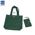 wholesale simple organic cotton folding shopping bag with closure